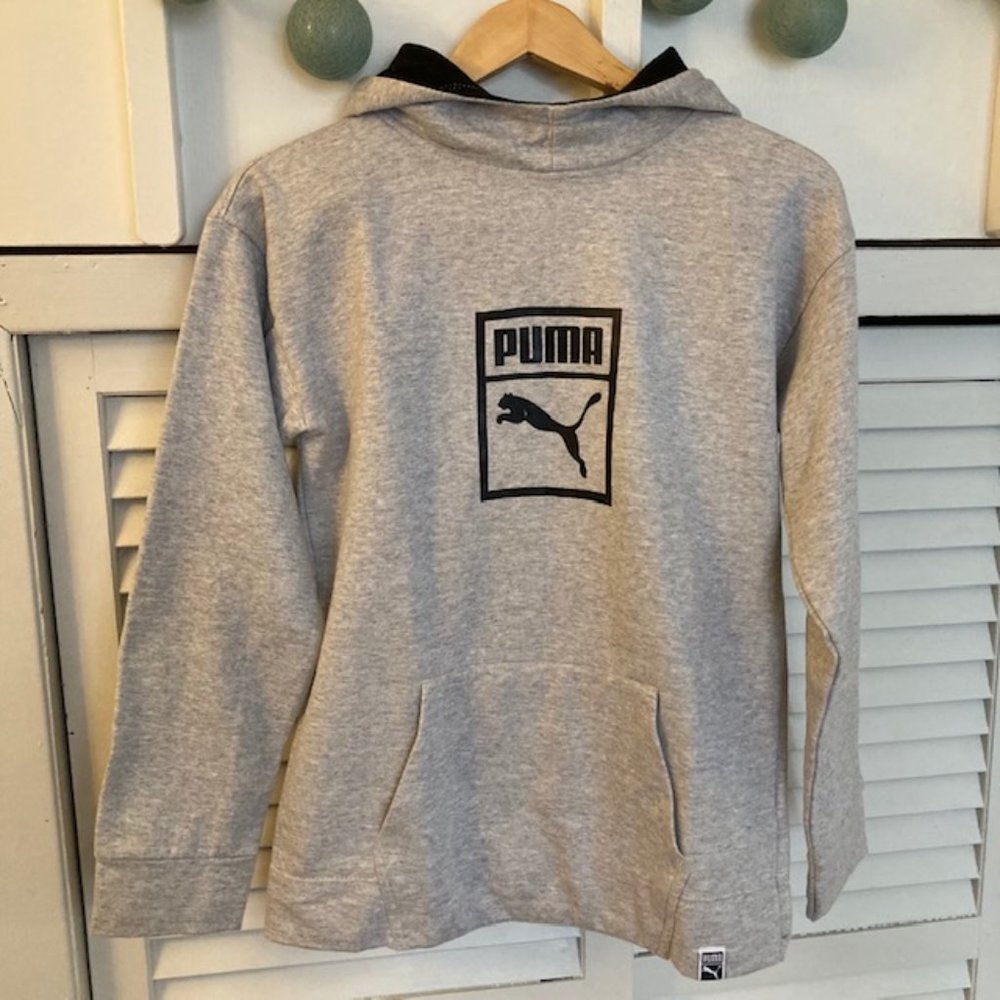 Grey Fleece Puma Hoodie Sweatshirt NWOT
